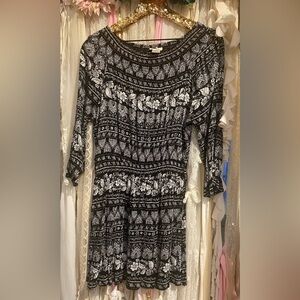 Black and White Print Dress Sz S/M